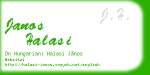 janos halasi business card