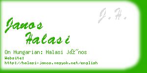 janos halasi business card